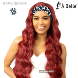 A Belle Caramel BK/WH Headband Wig - MEME BK/WH